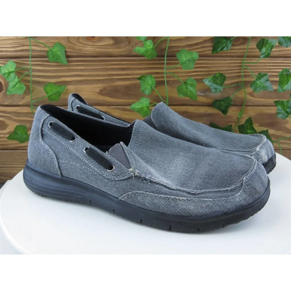 Propet Sz‎ 9.5 Slip-On Gray Textile Men Slip On MCX004C Medium (D, M)